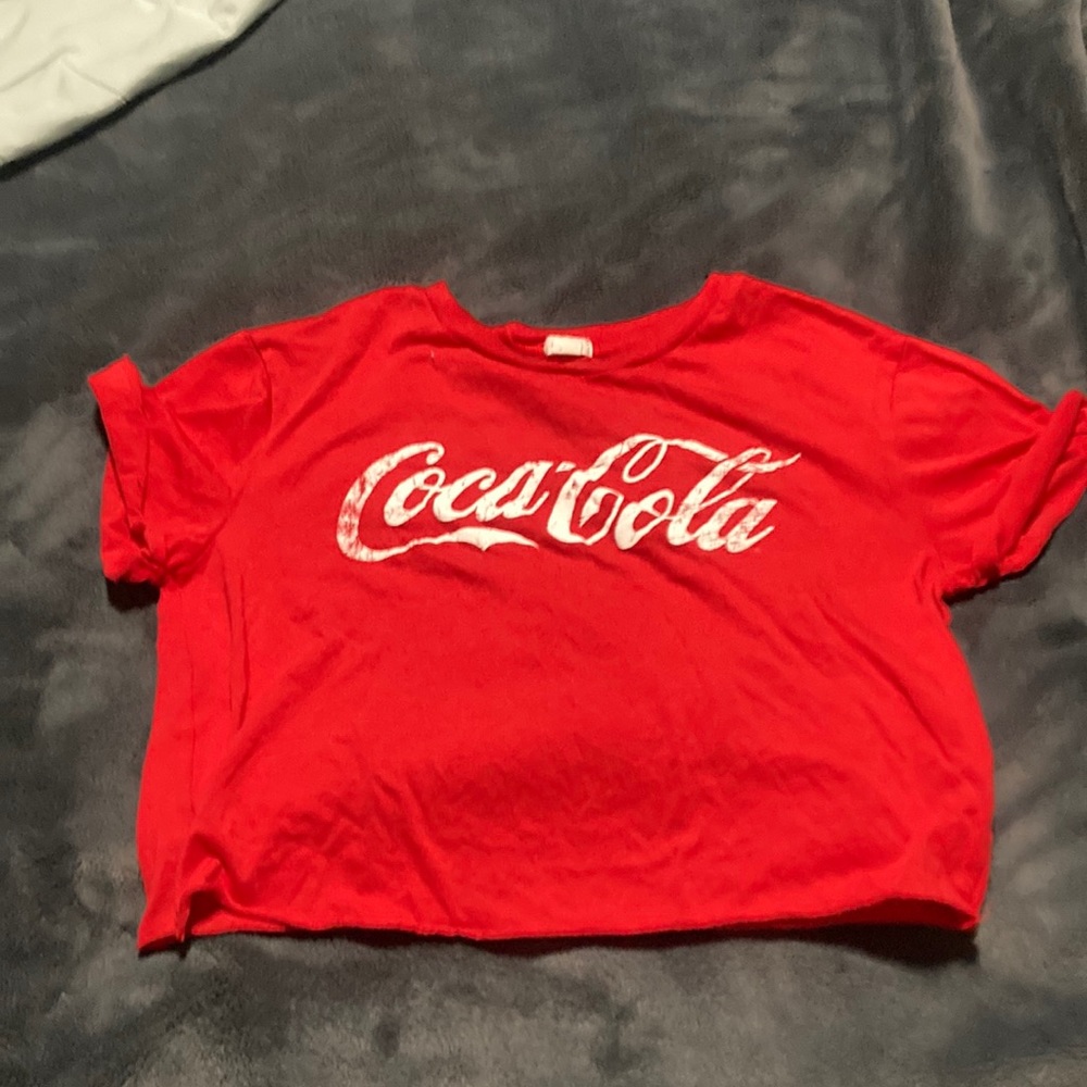 Garage red Coca Cola  crop t shirt
